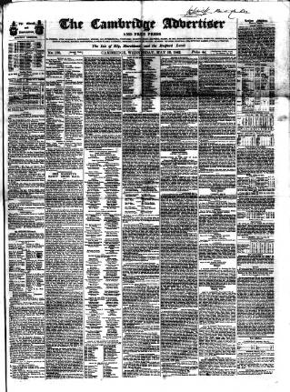 cover page of Cambridge General Advertiser published on May 18, 1842
