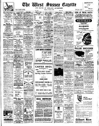 cover page of West Sussex Gazette published on May 18, 1950