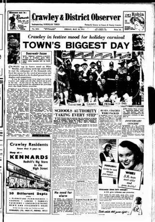 cover page of Crawley and District Observer published on May 18, 1951