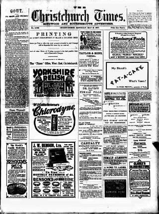 cover page of Christchurch Times published on May 18, 1907