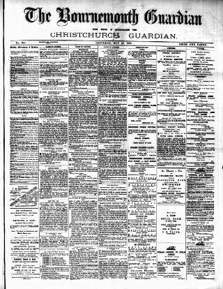cover page of Bournemouth Guardian published on May 18, 1889