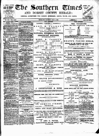 cover page of Southern Times and Dorset County Herald published on May 18, 1895
