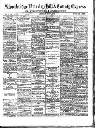 cover page of County Express published on May 18, 1889