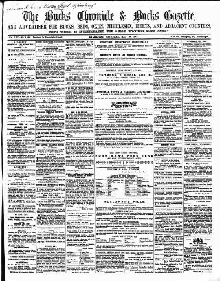 cover page of Bucks Chronicle and Bucks Gazette published on May 18, 1867