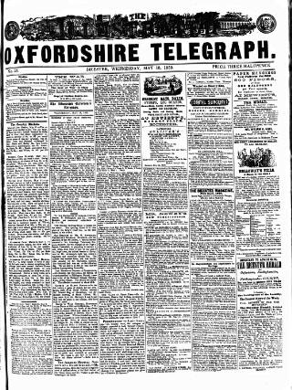 cover page of Oxfordshire Telegraph published on May 18, 1859