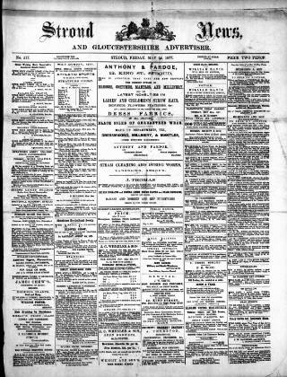 cover page of Stroud News and Gloucestershire Advertiser published on May 18, 1877