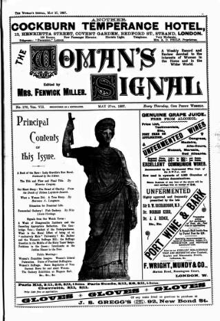cover page of Woman's Signal published on May 27, 1897