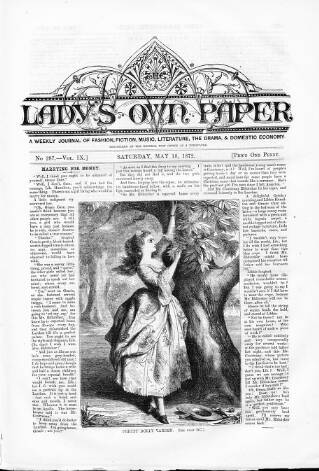 cover page of Lady's Own Paper published on May 18, 1872