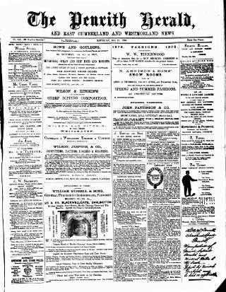 cover page of Cumberland & Westmorland Herald published on May 18, 1878