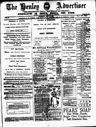 cover page of Henley Advertiser published on May 18, 1895