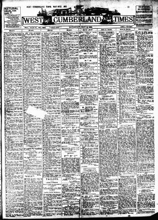 cover page of West Cumberland Times published on May 18, 1912