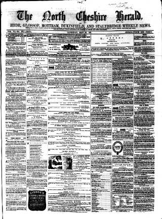 cover page of Hyde & Glossop Weekly News, and North Cheshire Herald published on May 18, 1861