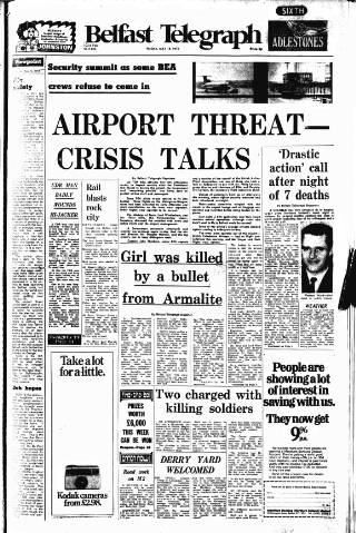 cover page of Belfast Telegraph published on May 18, 1973