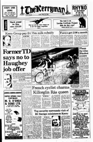 cover page of Kerryman published on May 18, 1990