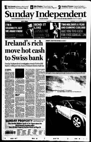 cover page of Sunday Independent (Dublin) published on May 18, 2003