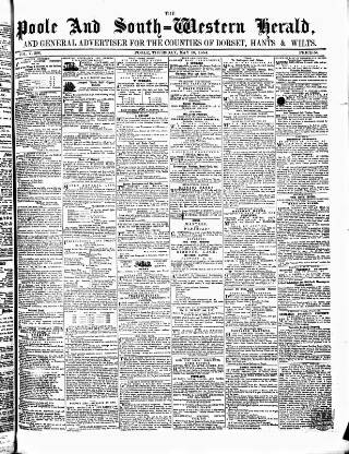 cover page of Poole & Dorset Herald published on May 18, 1854