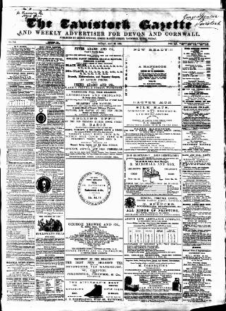 cover page of Tavistock Gazette published on May 18, 1860