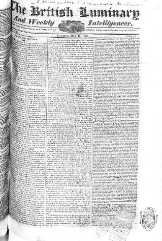 cover page of British Luminary published on May 18, 1823