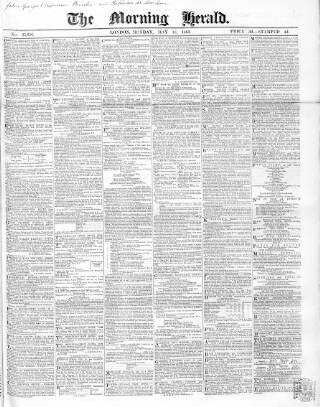 cover page of Morning Herald (London) published on May 18, 1863