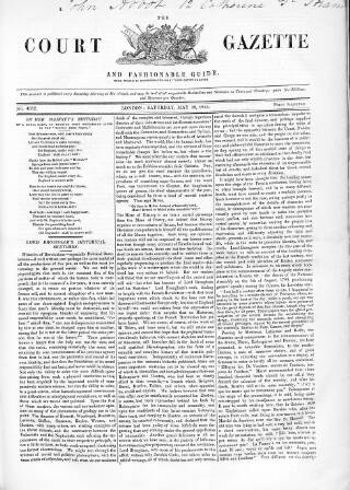 cover page of New Court Gazette published on May 18, 1844