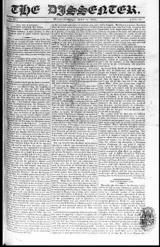 cover page of Dissenter published on May 6, 1812