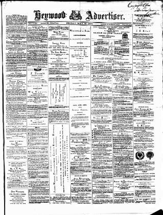 cover page of Heywood Advertiser published on May 18, 1877