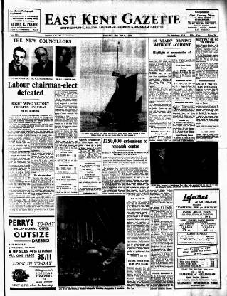 cover page of East Kent Gazette published on May 18, 1956