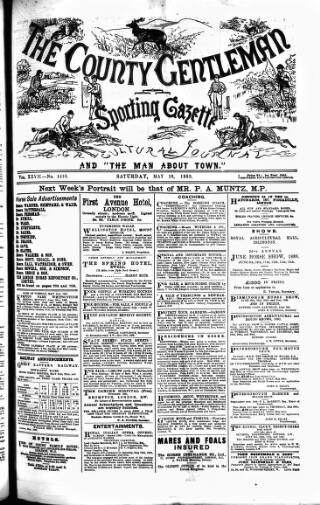 cover page of Sporting Gazette published on May 18, 1889