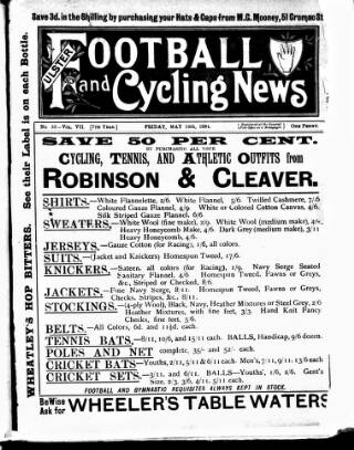 cover page of Ulster Football and Cycling News published on May 18, 1894