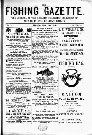 cover page of Fishing Gazette published on May 18, 1877