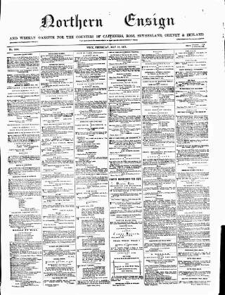 cover page of Northern Ensign and Weekly Gazette published on May 18, 1871