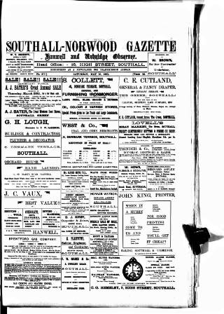 cover page of West Middlesex Gazette published on May 18, 1901