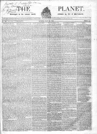 cover page of Planet published on May 29, 1842