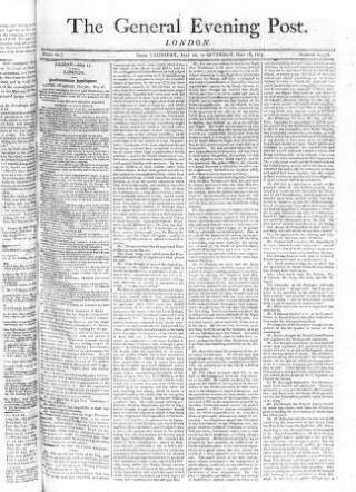 cover page of General Evening Post published on May 18, 1805