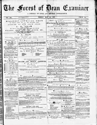 cover page of Forest of Dean Examiner published on May 18, 1877