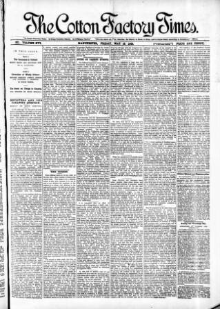 cover page of Cotton Factory Times published on May 18, 1900