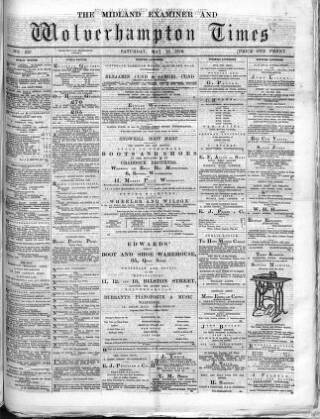 cover page of Midland Examiner and Wolverhampton Times published on May 18, 1878