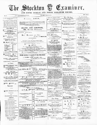 cover page of Stockton Examiner and South Durham and North Yorkshire Herald published on May 18, 1878