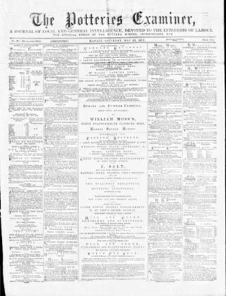 cover page of Potteries Examiner published on May 18, 1872