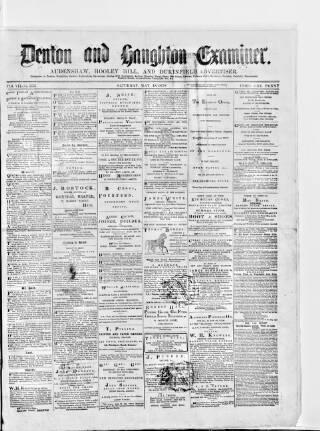 cover page of Denton and Haughton Examiner published on May 18, 1878