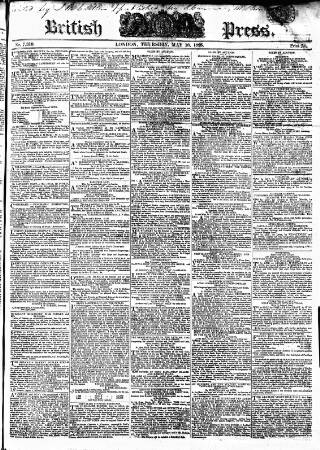 cover page of British Press published on May 18, 1826