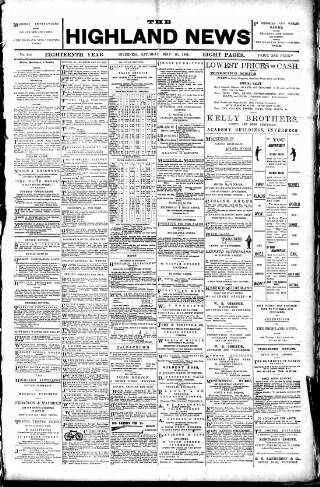 cover page of Highland News published on May 18, 1901