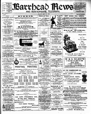 cover page of Barrhead News published on May 18, 1906