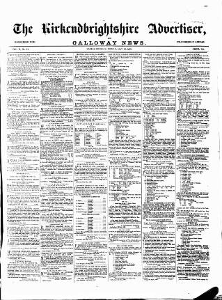 cover page of Galloway News and Kirkcudbrightshire Advertiser published on May 18, 1860