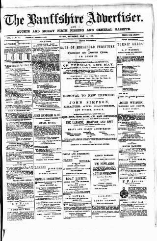 cover page of Banffshire Advertiser published on May 18, 1882