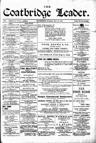 cover page of Coatbridge Leader published on May 18, 1912