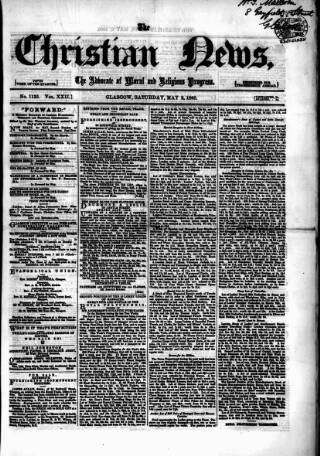 cover page of Christian News published on May 2, 1868