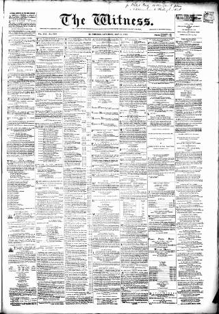 cover page of Witness (Edinburgh) published on May 18, 1861