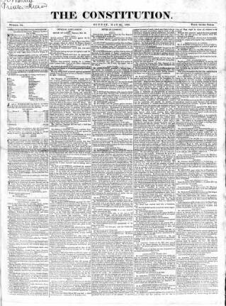 cover page of Constitution (London) published on May 26, 1822