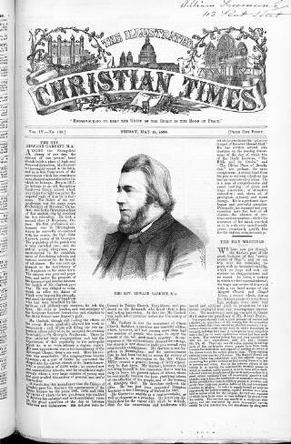 cover page of Christian Times published on May 18, 1866